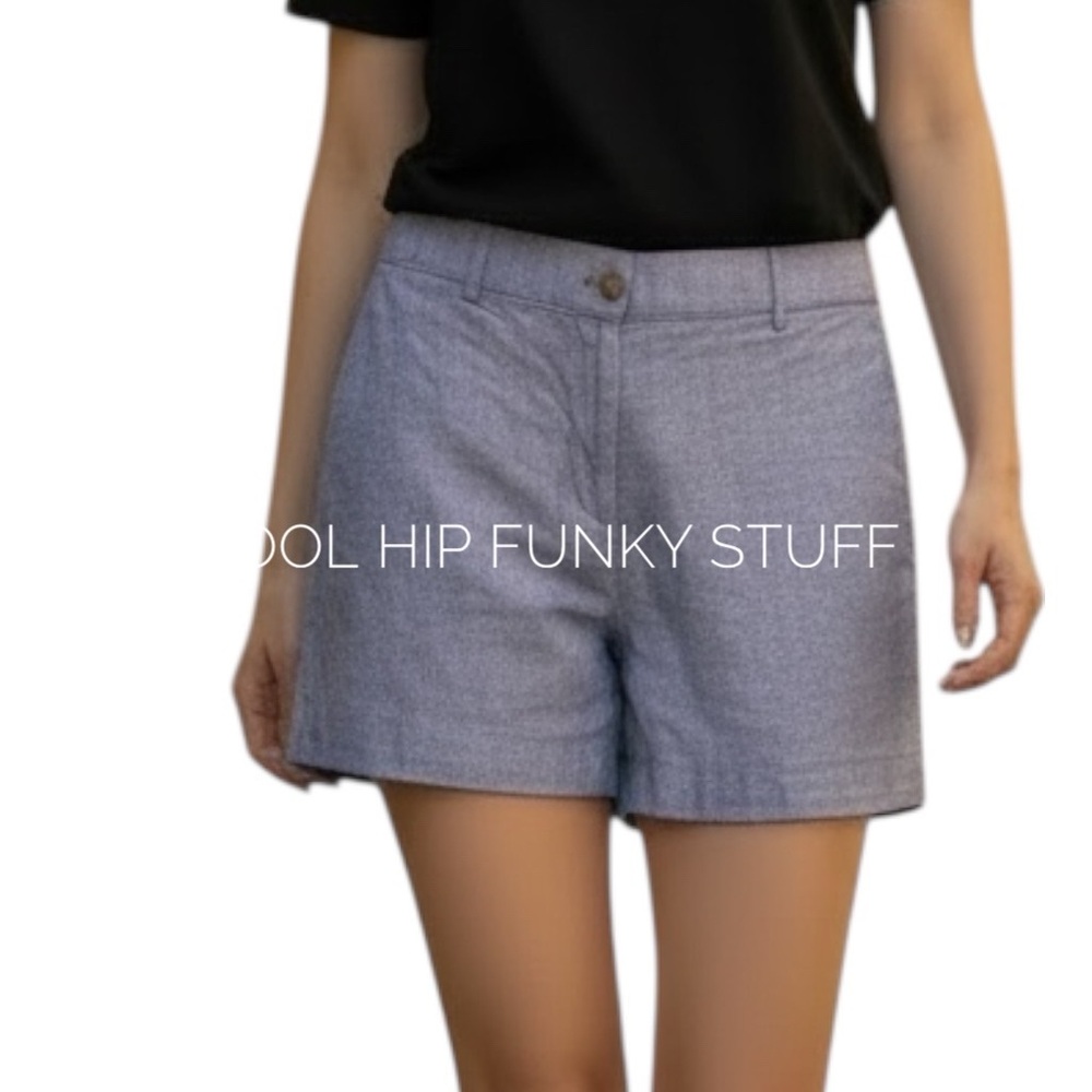 J CREW Blue Oxford Linen Shorts Size Small